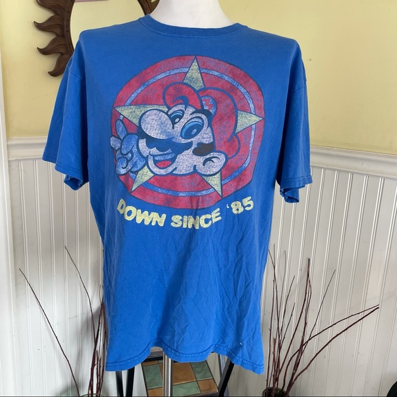 Nintendo Other - vintage y2k nintento tshirt blue mario graphic t